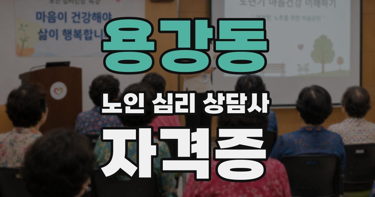 용강동 노인 심리 상담사 자격증
