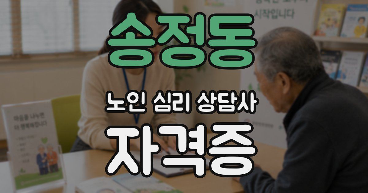 송정동 노인 심리 상담사 자격증