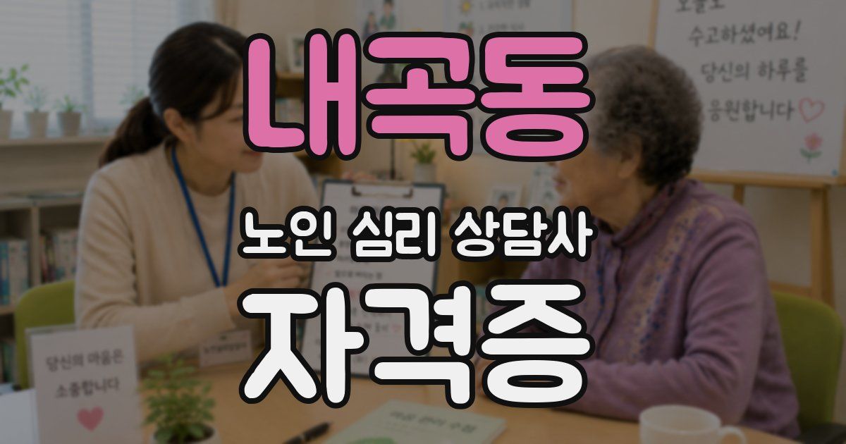 내곡동 노인 심리 상담사 자격증
