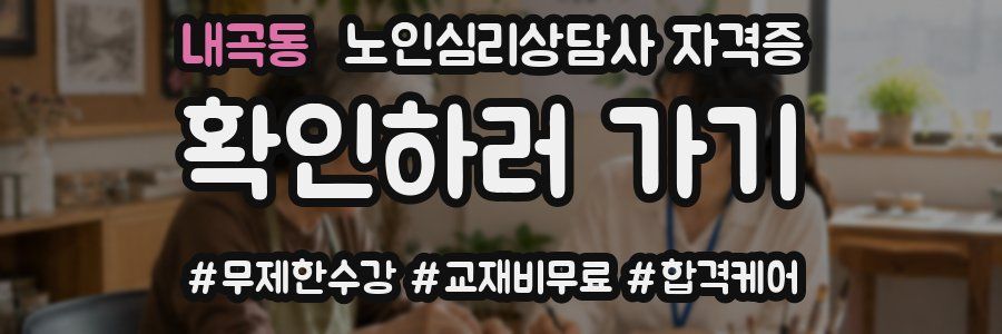 내곡동 노인 심리 상담사 자격증
