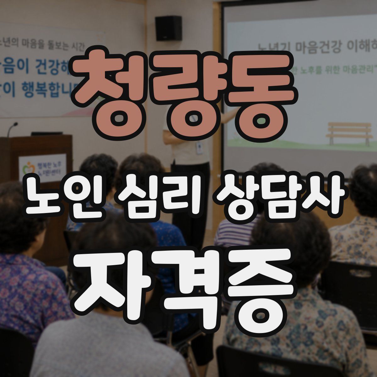 청량동 노인 심리 상담사 자격증