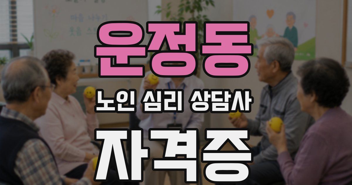 운정동 노인 심리 상담사 자격증