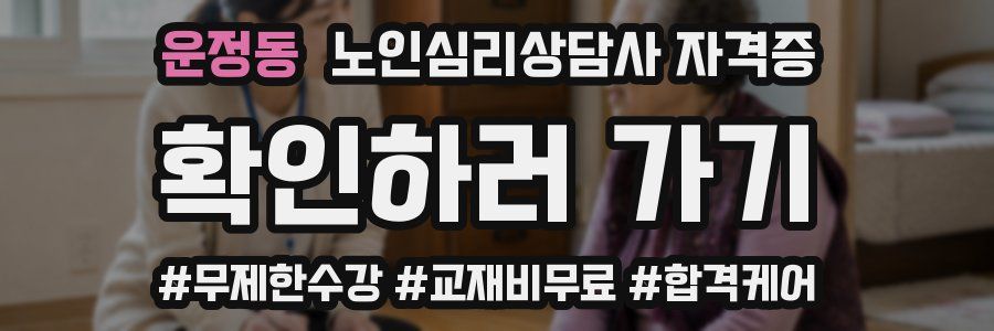 운정동 노인 심리 상담사 자격증