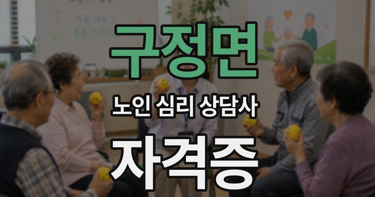 구정면 노인 심리 상담사 자격증