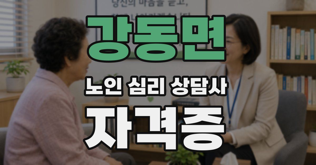 강동면 노인 심리 상담사 자격증