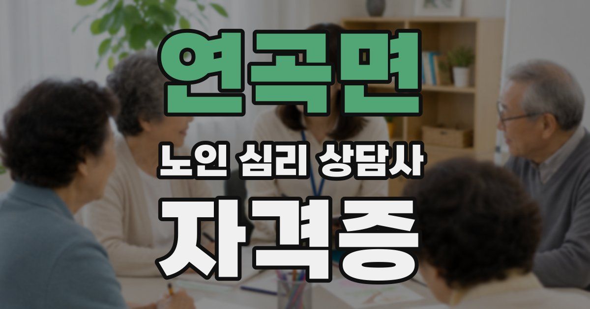 연곡면 노인 심리 상담사 자격증