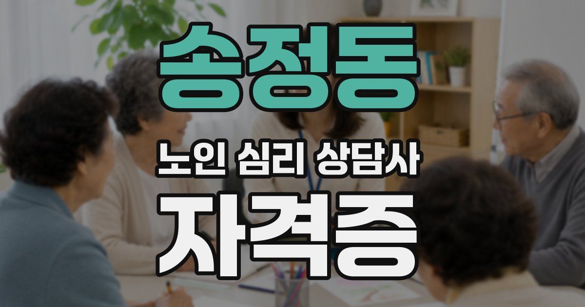 송정동 노인 심리 상담사 자격증