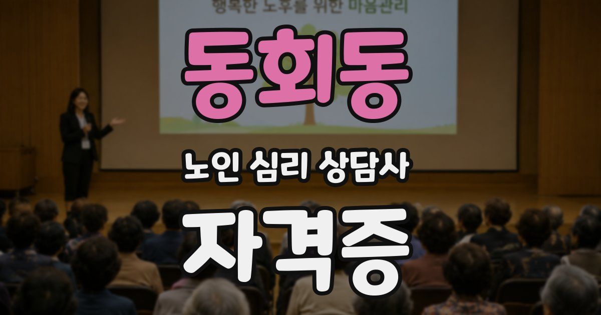 동회동 노인 심리 상담사 자격증