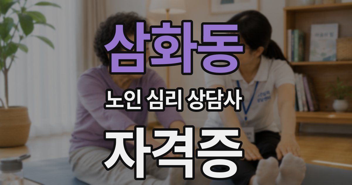 삼화동 노인 심리 상담사 자격증