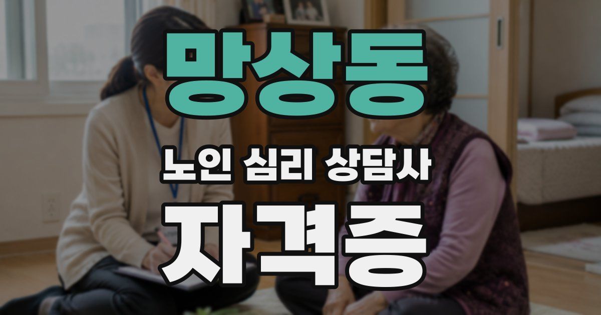 망상동 노인 심리 상담사 자격증