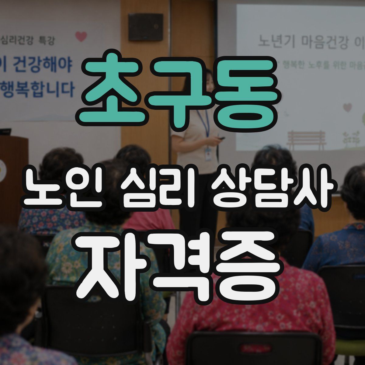 초구동 노인 심리 상담사 자격증