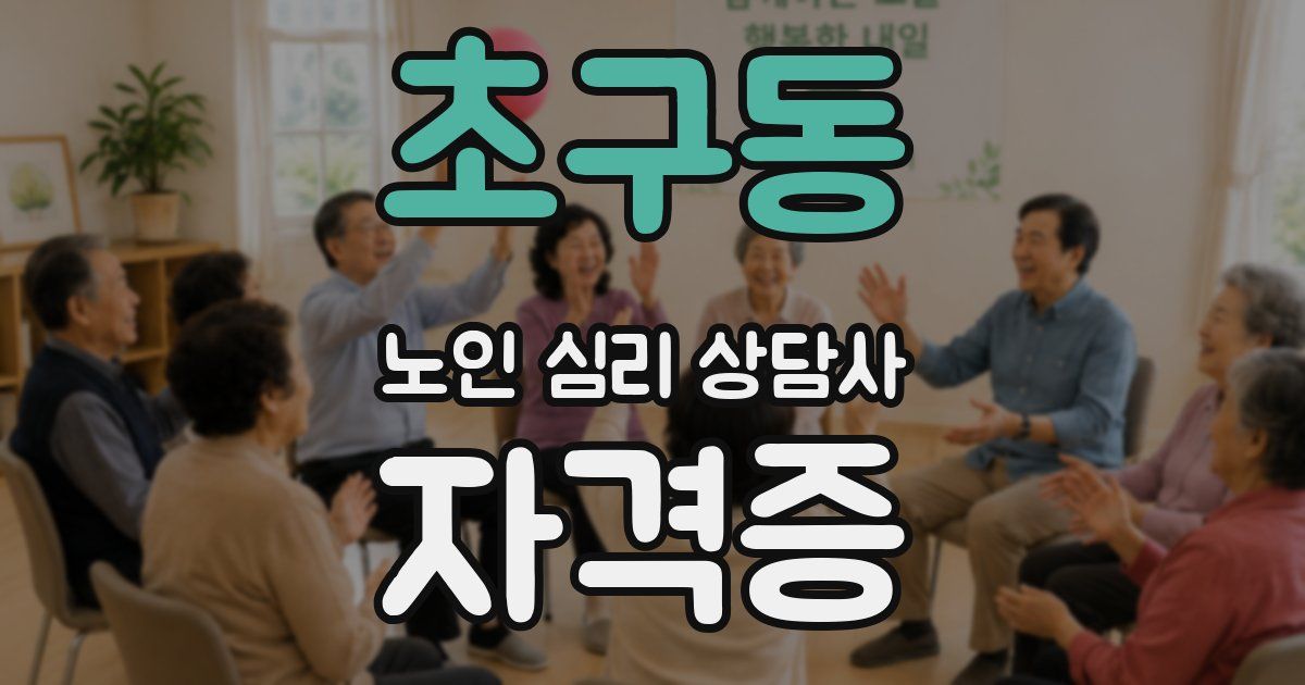 초구동 노인 심리 상담사 자격증