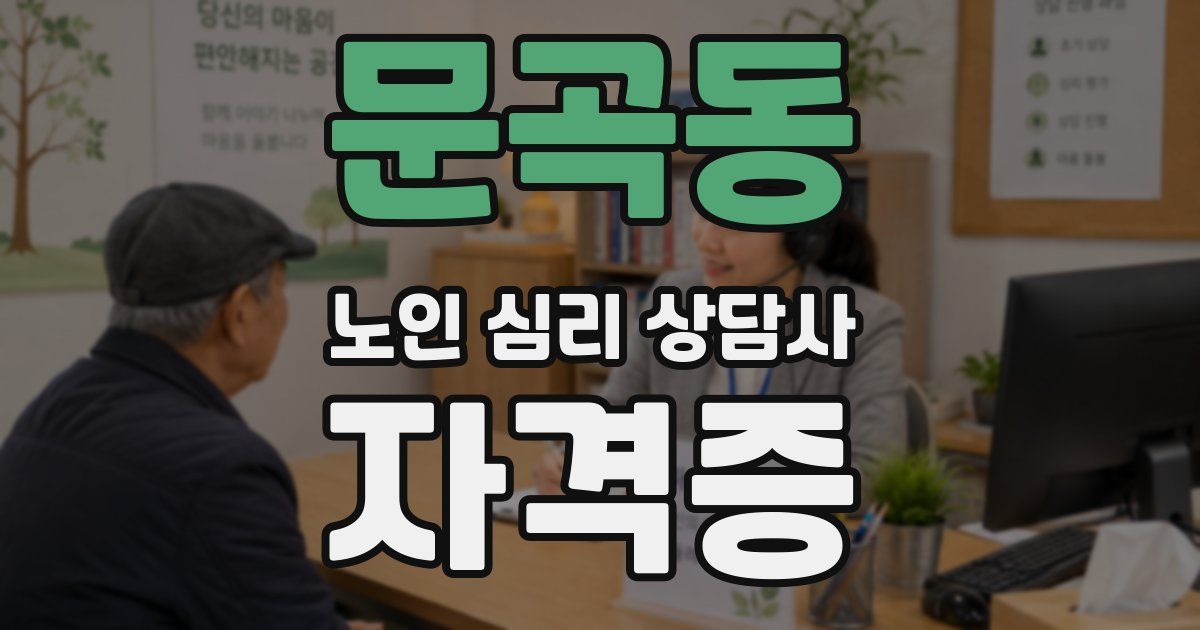 문곡동 노인 심리 상담사 자격증