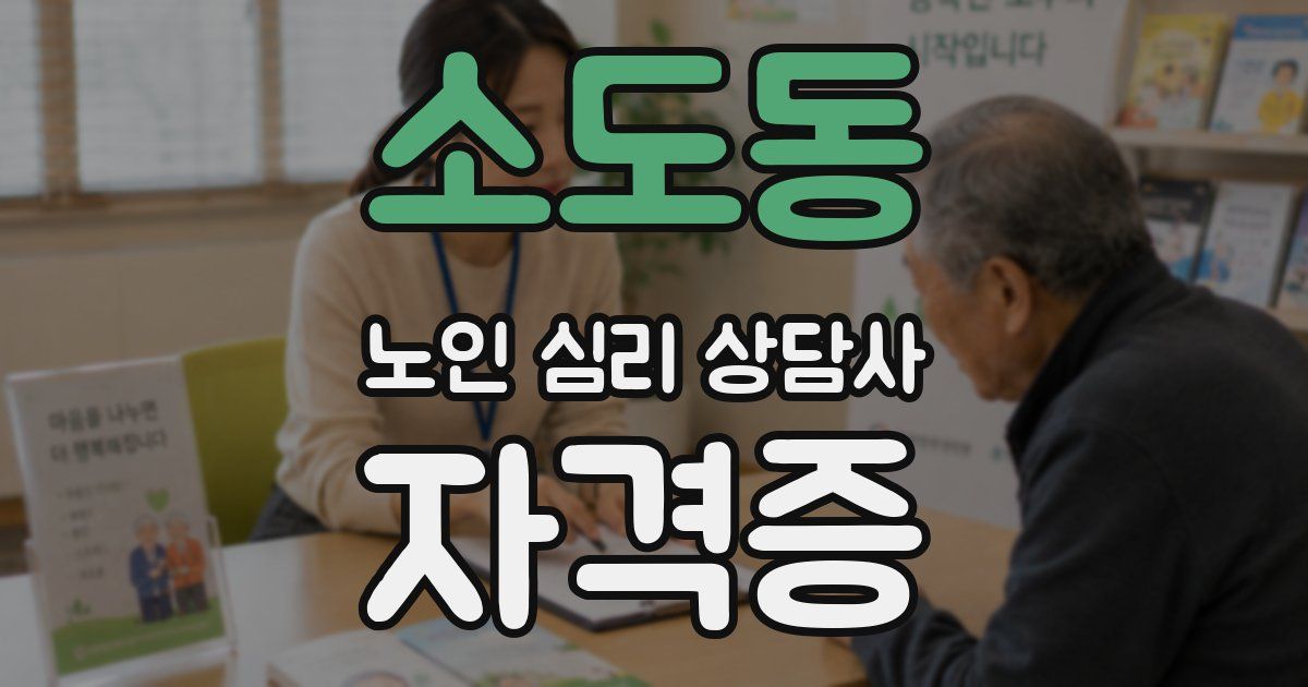 소도동 노인 심리 상담사 자격증