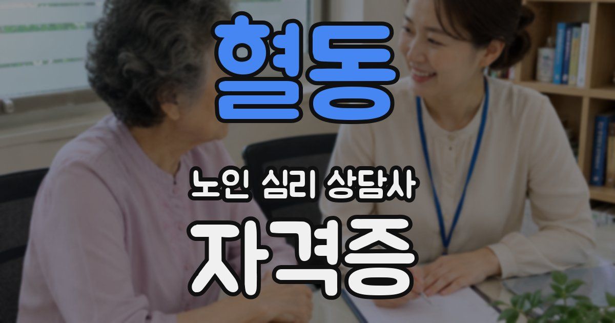 혈동 노인 심리 상담사 자격증