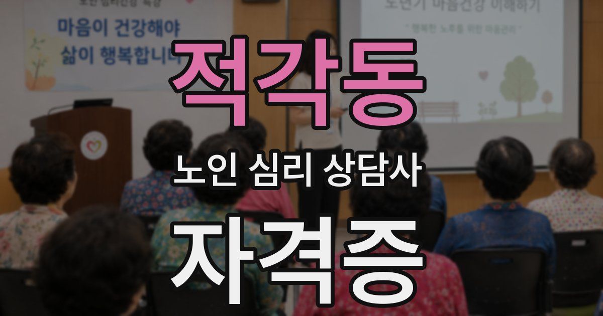 적각동 노인 심리 상담사 자격증