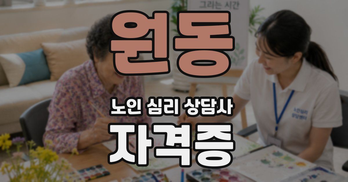 원동 노인 심리 상담사 자격증