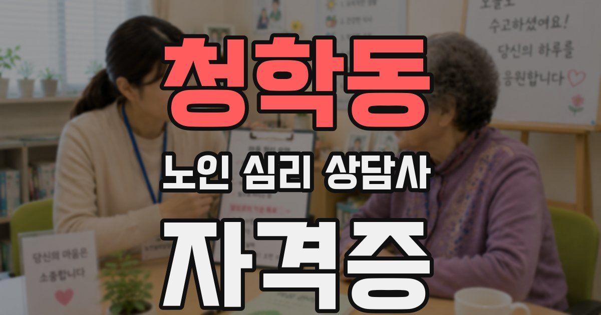 청학동 노인 심리 상담사 자격증