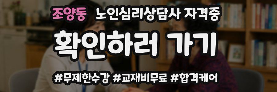 조양동 노인 심리 상담사 자격증