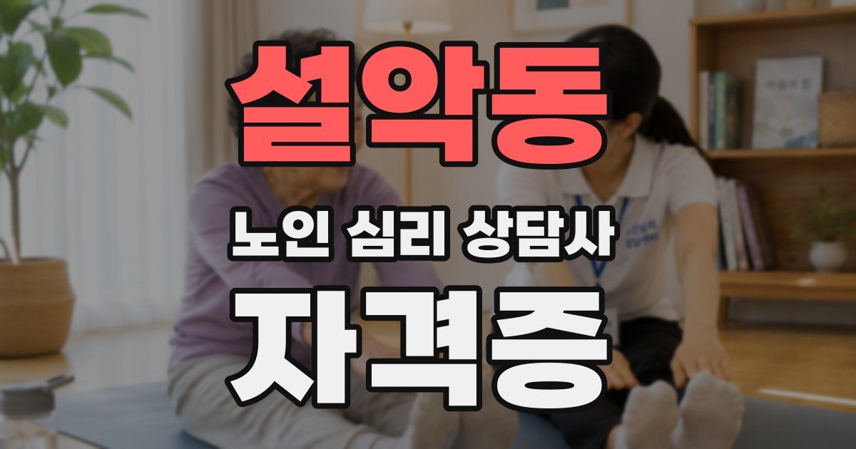 설악동 노인 심리 상담사 자격증