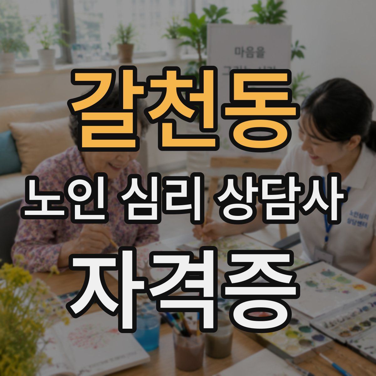 갈천동 노인 심리 상담사 자격증