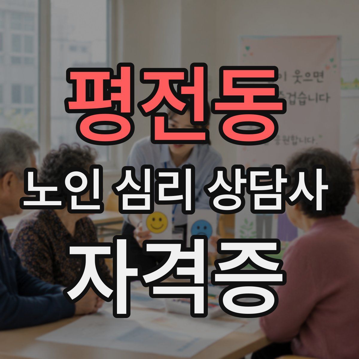 평전동 노인 심리 상담사 자격증