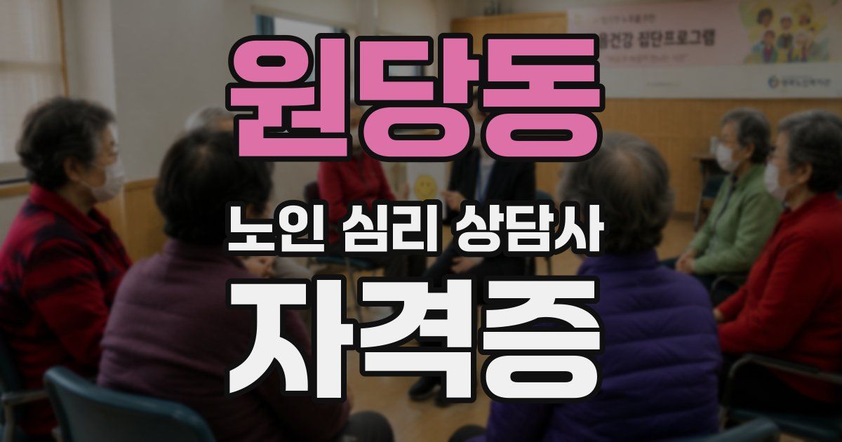 원당동 노인 심리 상담사 자격증