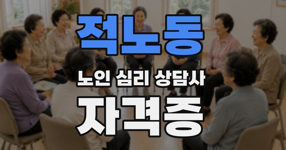 적노동 노인 심리 상담사 자격증