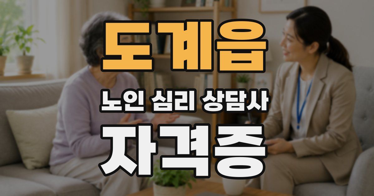 도계읍 노인 심리 상담사 자격증