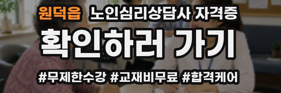 원덕읍 노인 심리 상담사 자격증