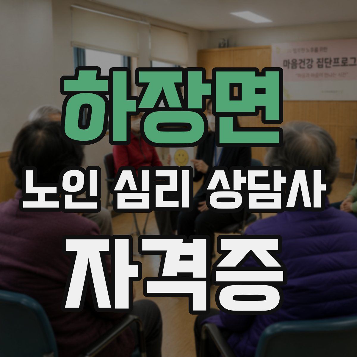 하장면 노인 심리 상담사 자격증
