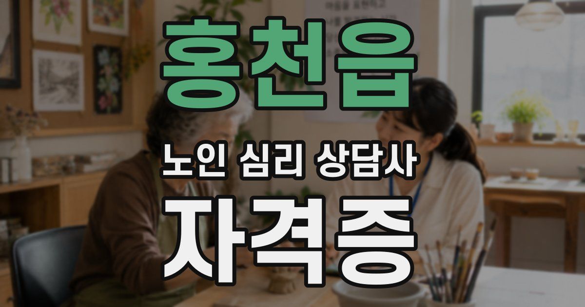 홍천읍 노인 심리 상담사 자격증