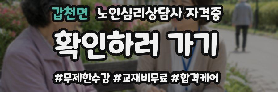 갑천면 노인 심리 상담사 자격증
