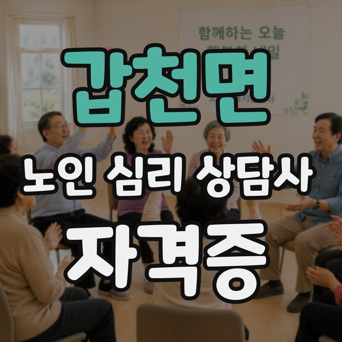 갑천면 노인 심리 상담사 자격증
