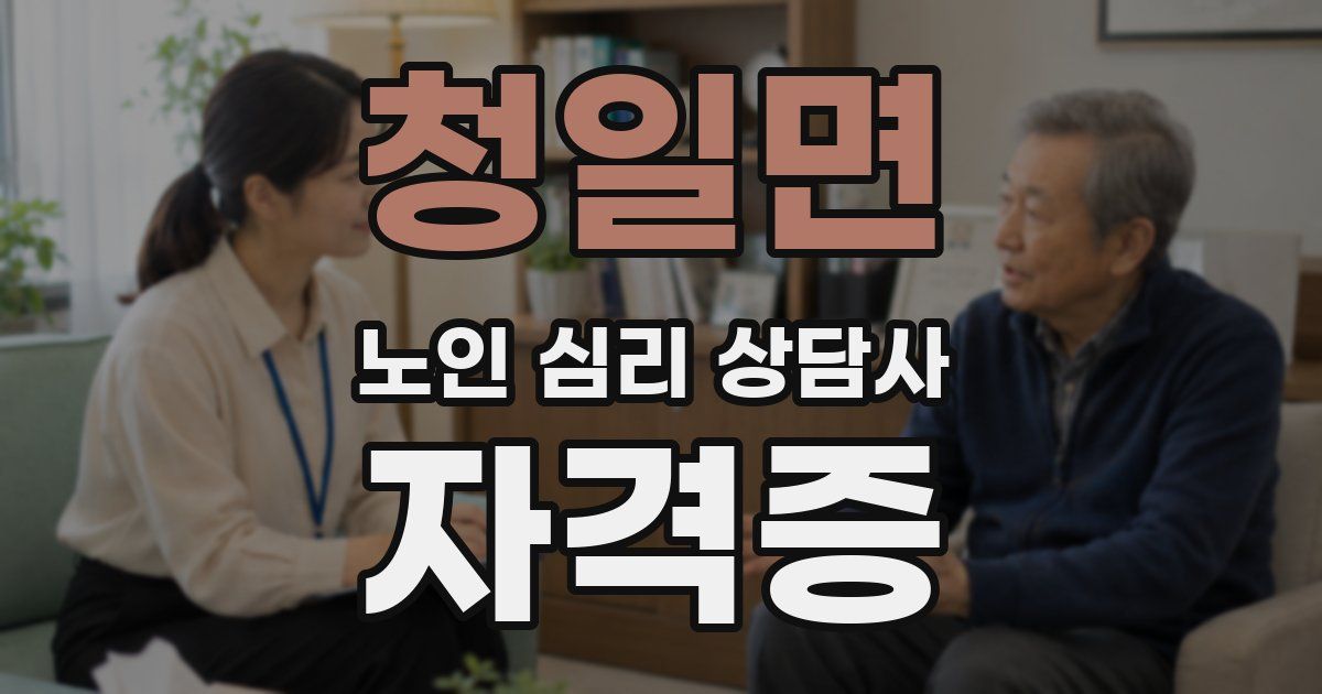 청일면 노인 심리 상담사 자격증