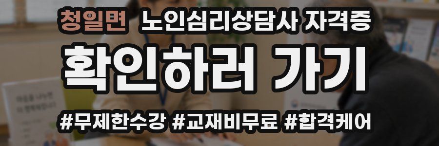 청일면 노인 심리 상담사 자격증