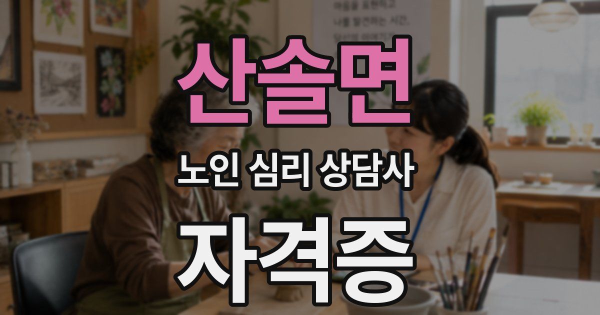 산솔면 노인 심리 상담사 자격증