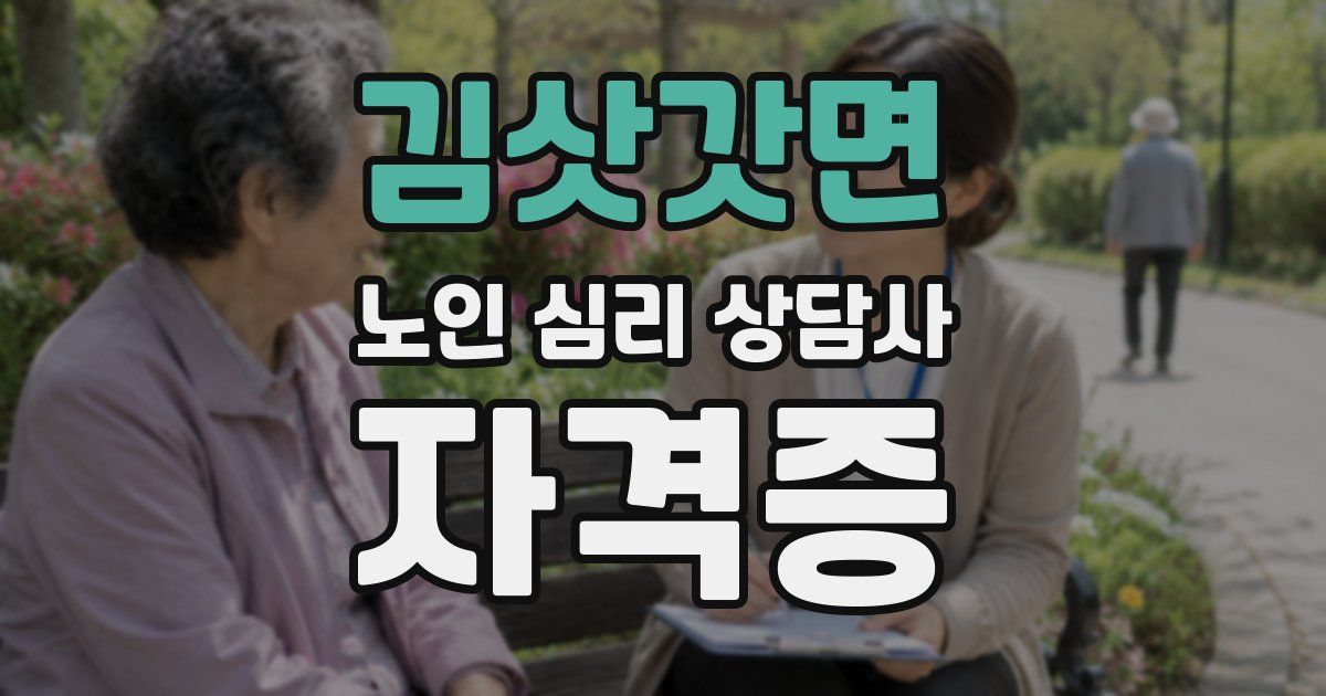 김삿갓면 노인 심리 상담사 자격증