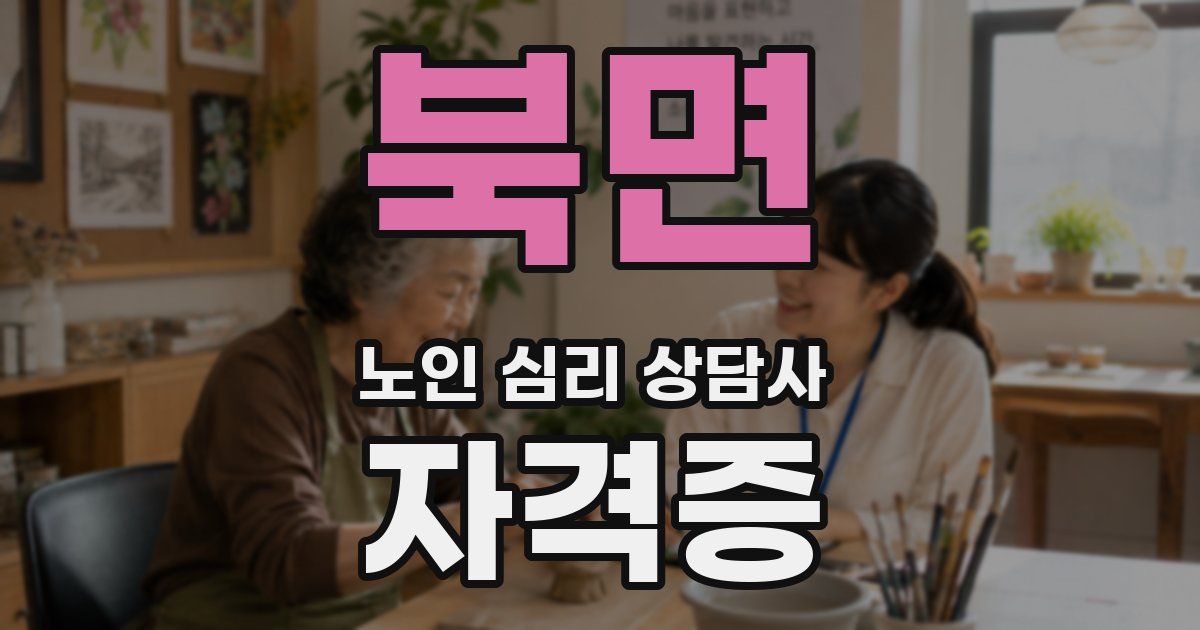 북면 노인 심리 상담사 자격증