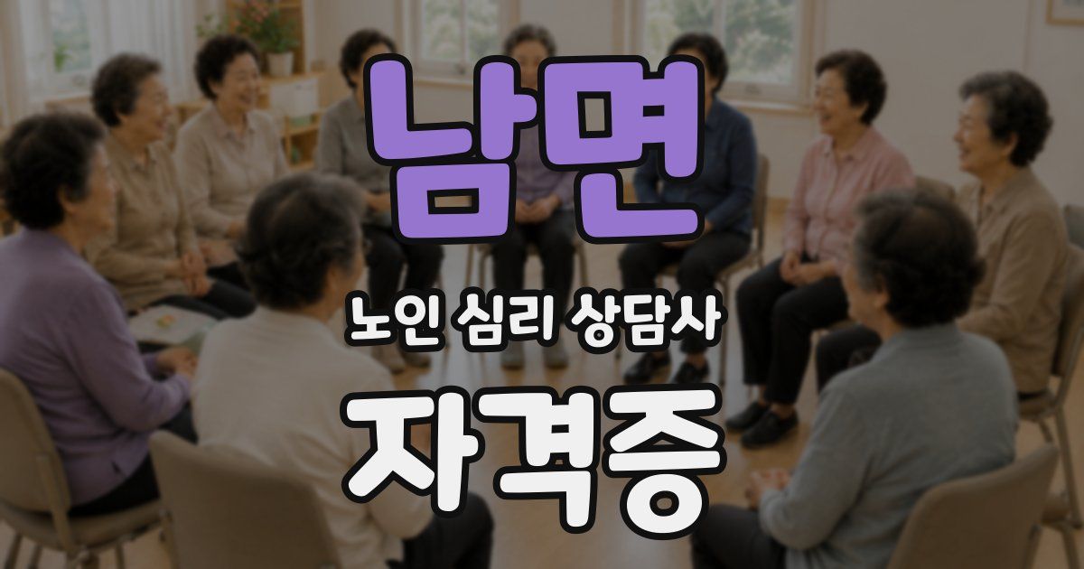 남면 노인 심리 상담사 자격증