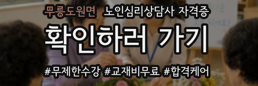 무릉도원면 노인 심리 상담사 자격증