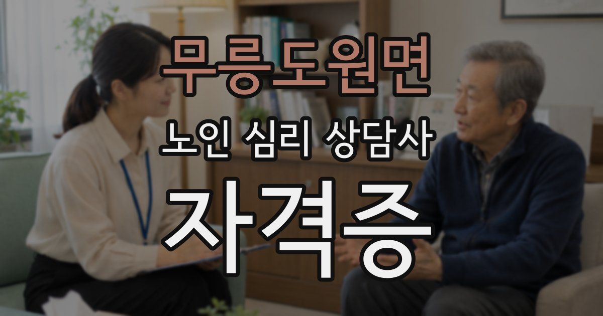 무릉도원면 노인 심리 상담사 자격증