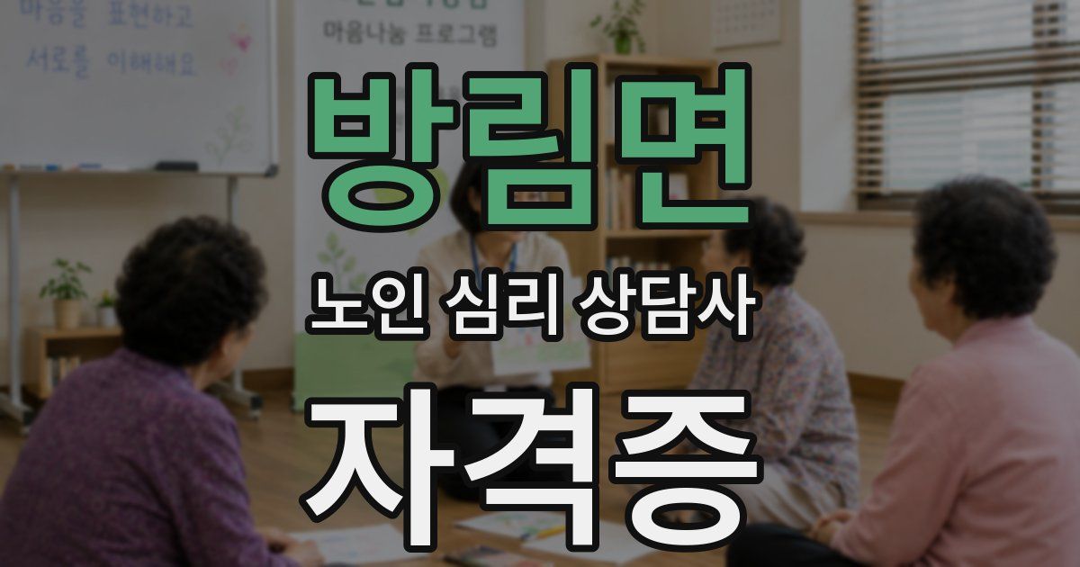 방림면 노인 심리 상담사 자격증