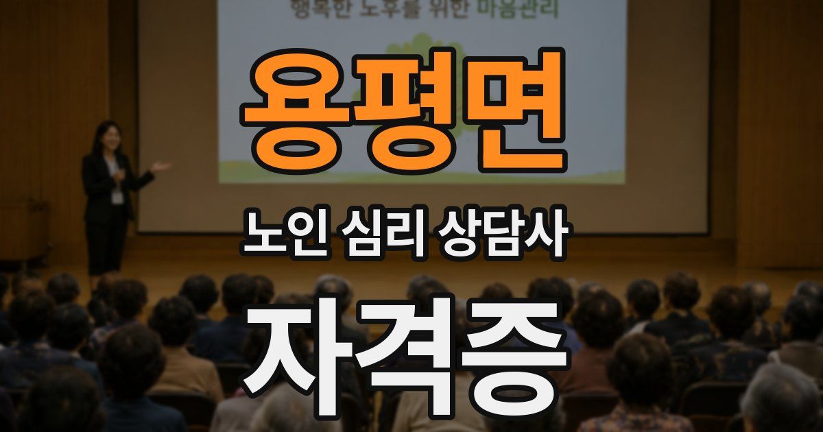 용평면 노인 심리 상담사 자격증