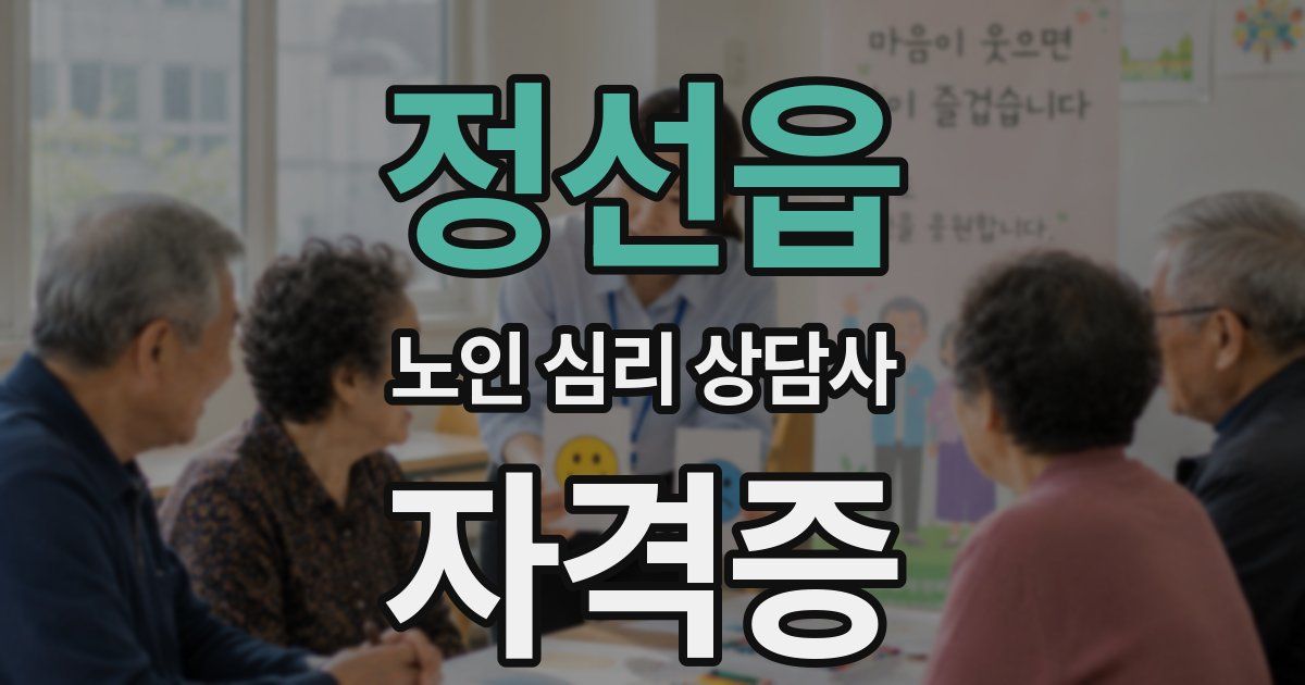 정선읍 노인 심리 상담사 자격증