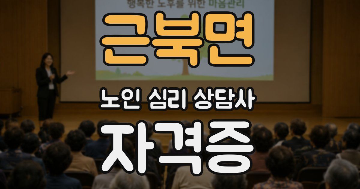 근북면 노인 심리 상담사 자격증