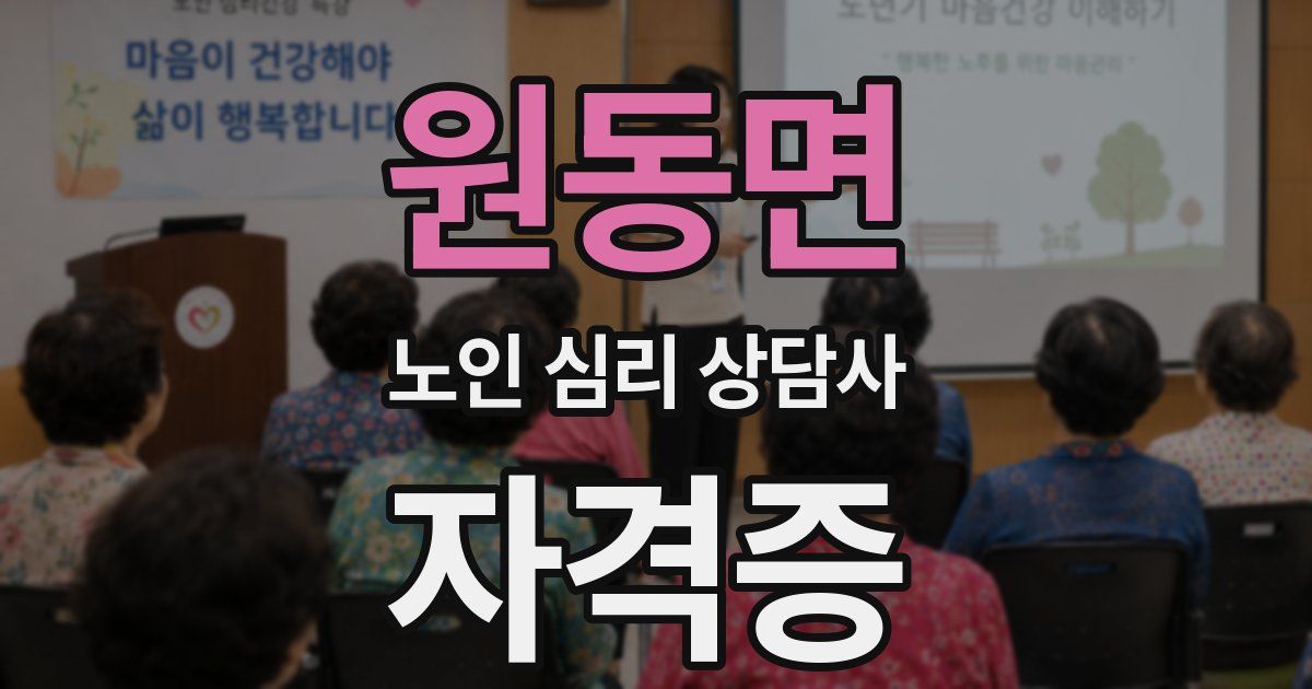 원동면 노인 심리 상담사 자격증