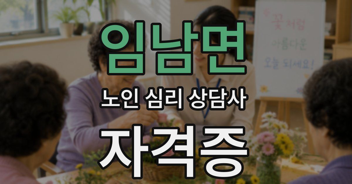 임남면 노인 심리 상담사 자격증