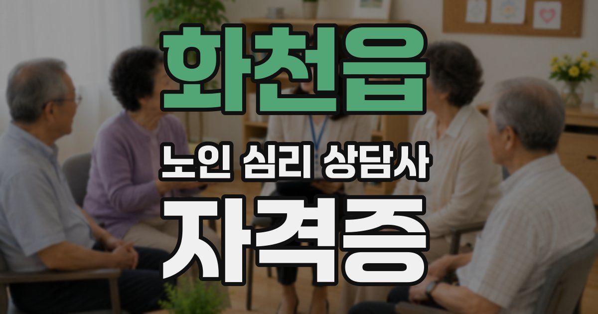 화천읍 노인 심리 상담사 자격증