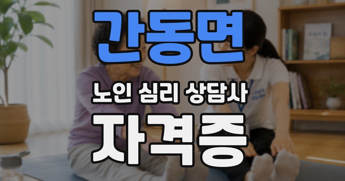 간동면 노인 심리 상담사 자격증